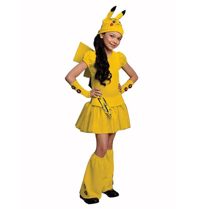 Süßes Pikachu Kleid für Kinder - Kostüm Cosplay Karneval Fasching