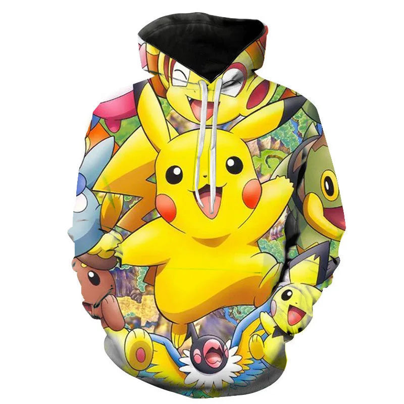 Hoodies Pokémon Unisexes Colorés avec Motifs Variés