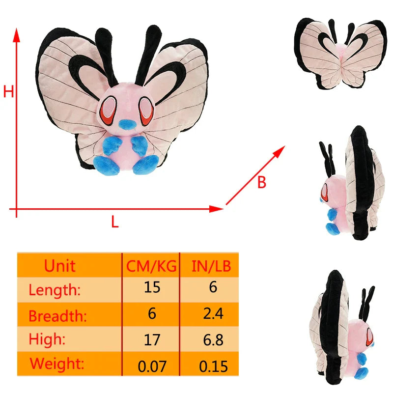 Smettbo Butterfree Plüsch Pokemon in verschiedenen Formen und Größen kaufen