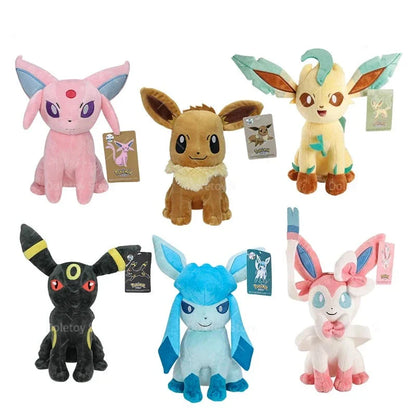 Peluches Pokémon Adorables (Psiana, Folipurba, Feelinara, Nachtara, Glaziola, Evoli)