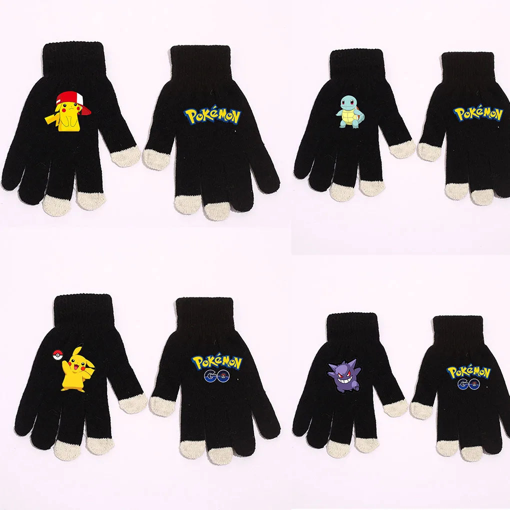 Gants d'Hiver Pokémon avec Motifs Pikachu pour Adultes