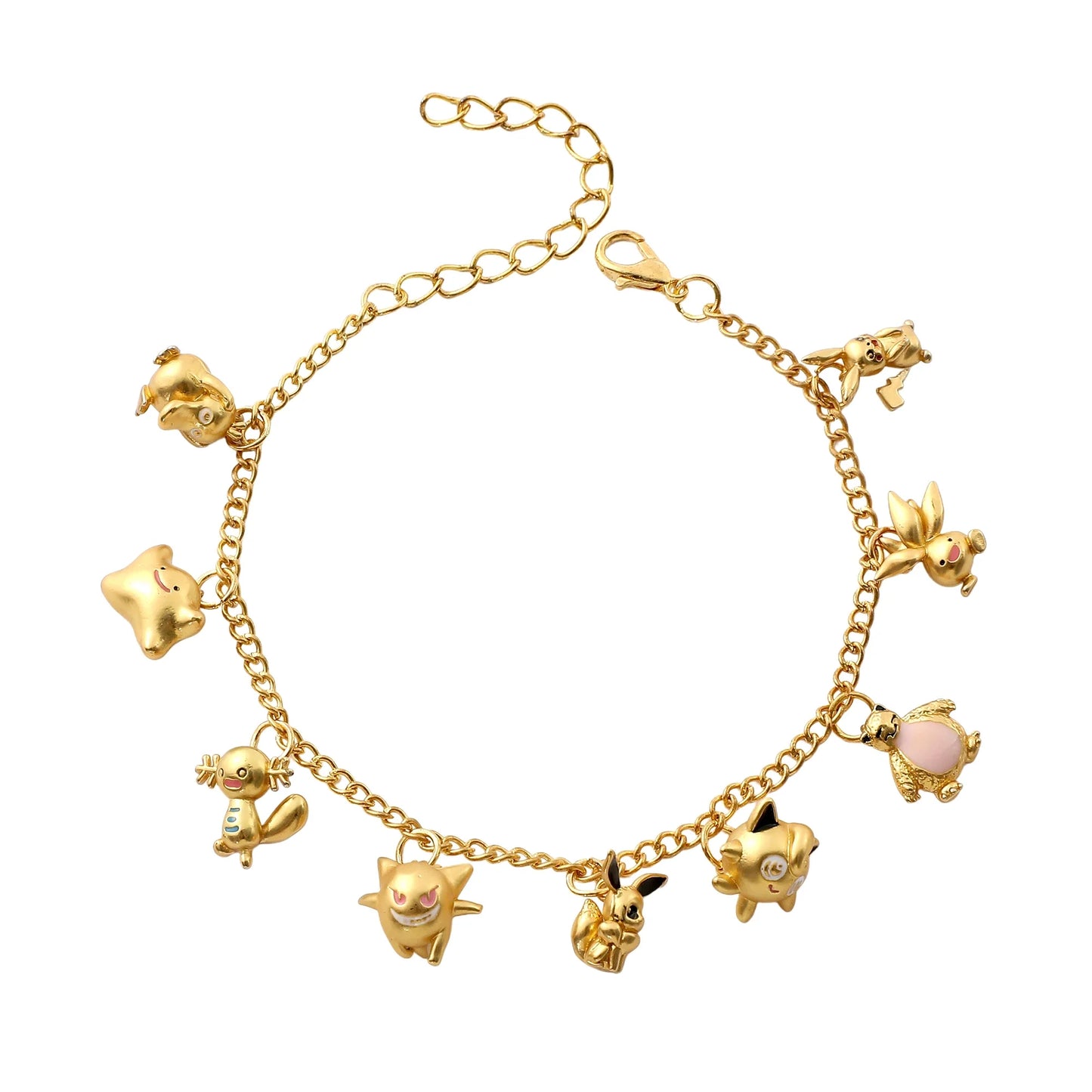 Bracelet Doré Élégant avec Pendentifs Pokémon