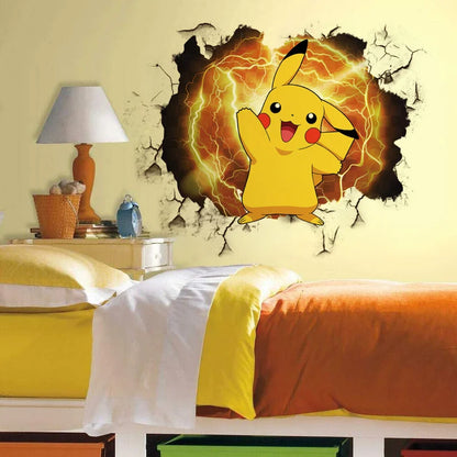 Autocollant Mural Grand Pikachu - Décoration Festive Pokémon