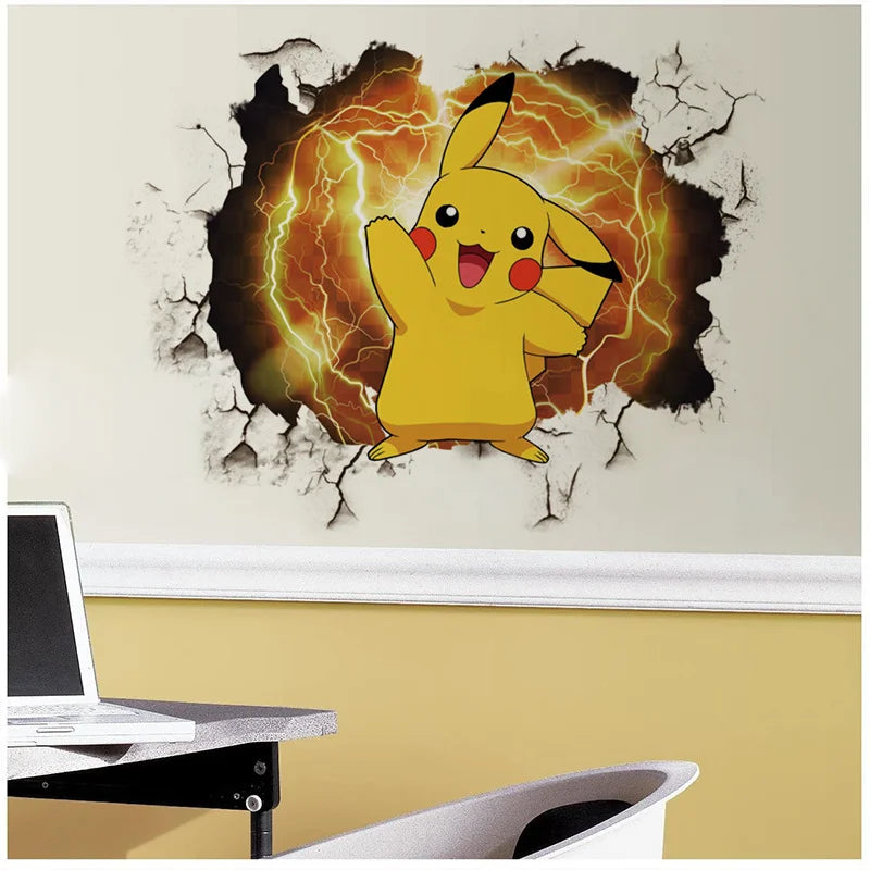 Autocollant Mural Grand Pikachu - Décoration Festive Pokémon