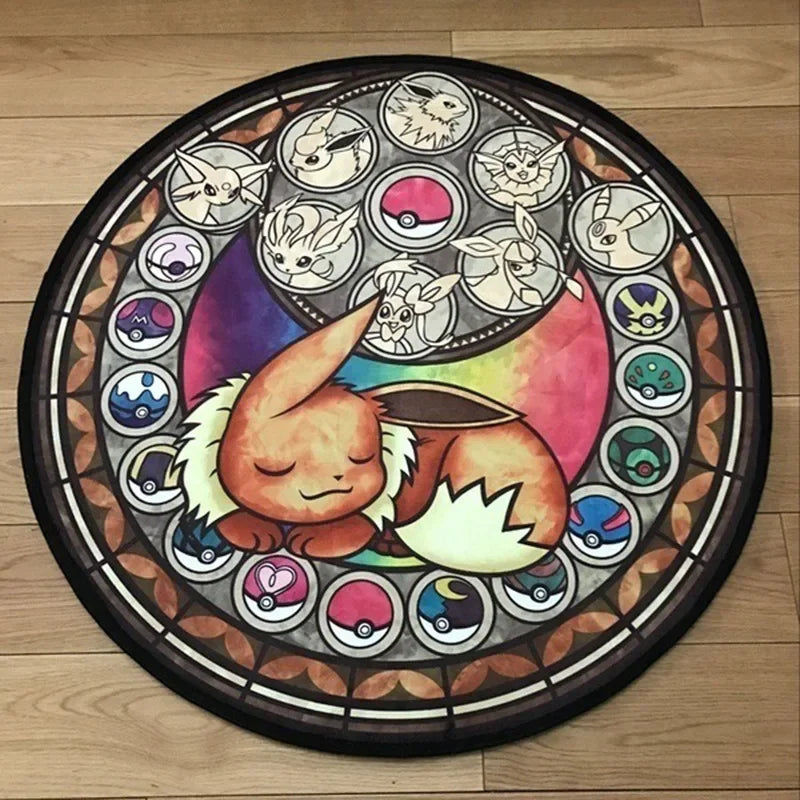 Tapis Rond Pokémon Evoli & Ash - 40/60 cm