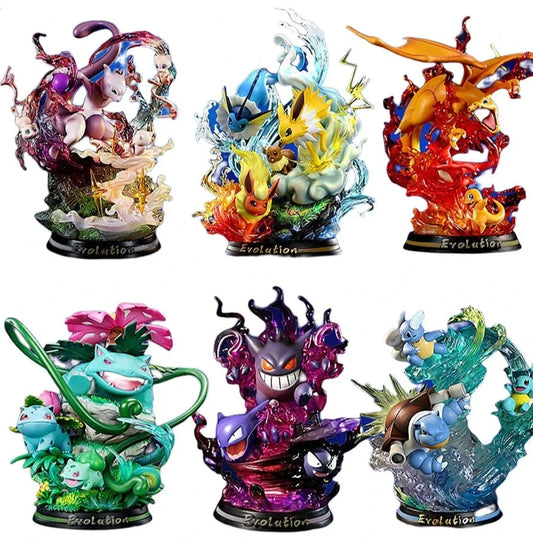 Ensemble de Figurines d'Évolution Pokémon - Collection Éblouissante