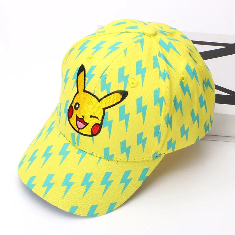 Casquette de baseball Pikachu pour enfants - Bleu, Jaune ou Noir