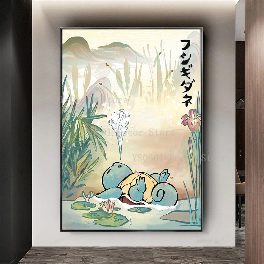 Affiche Artistique en Toile Pokémon Japonais