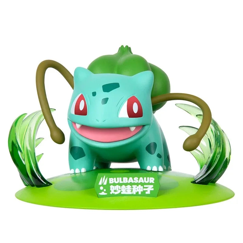 Figurines Colorées des Starter-Pokémon Glumanda, Schiggy et Bisasam (12-14 cm)