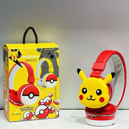 Casque Bluetooth 3D Pikachu pour Enfants - Jaune ou Rouge