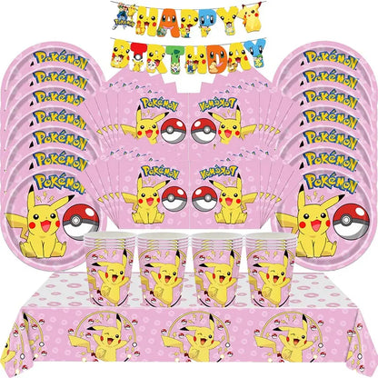 Sets de Fête Pokémon – Bleu ou Rose pour Anniversaire Magique