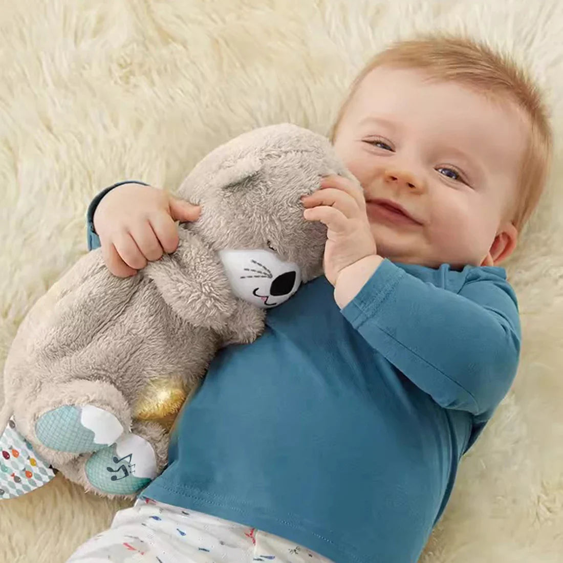 Doudou Loutre Lumineuse - Compagnon Réconfortant pour Nuits Douces