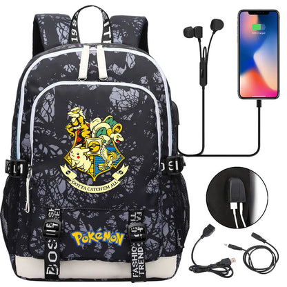 Pikachu Pokemon Rucksack mit USB - ideal für Laptops und für die Schule kaufen