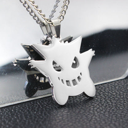 Collier Gengar Fantasma en Acier Inoxydable élégant