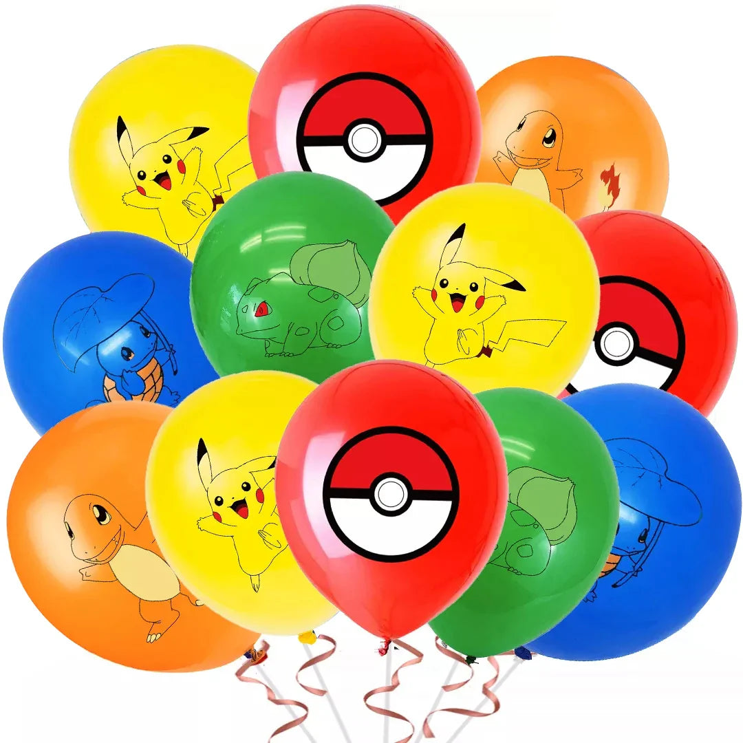 Ballons Colorés Pokémon pour Anniversaire (12 ou 24 pièces)