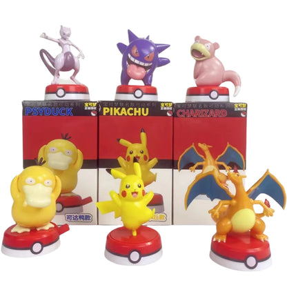 Set de Figurines Pokémon - Pikachu, Mewtu, Glurak, Enton, Gengar & Flegmon en Pokéball