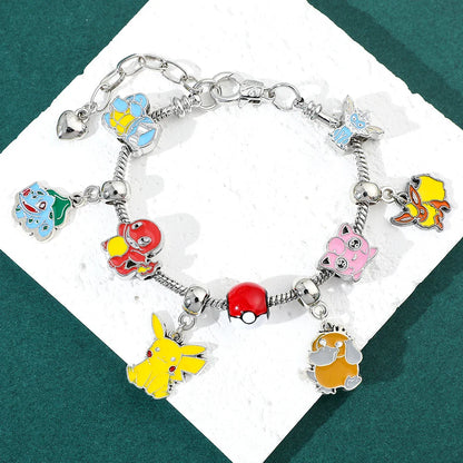 Bracelet Charmant Pokémon Anime avec Pendentifs Kawai