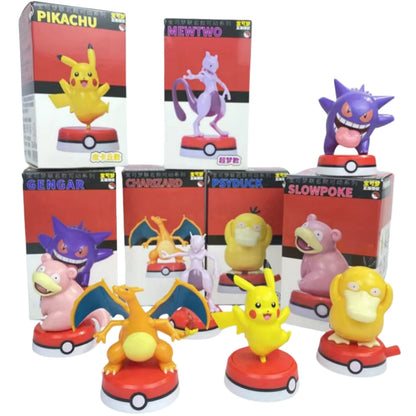 Set de Figurines Pokémon - Pikachu, Mewtu, Glurak, Enton, Gengar & Flegmon en Pokéball