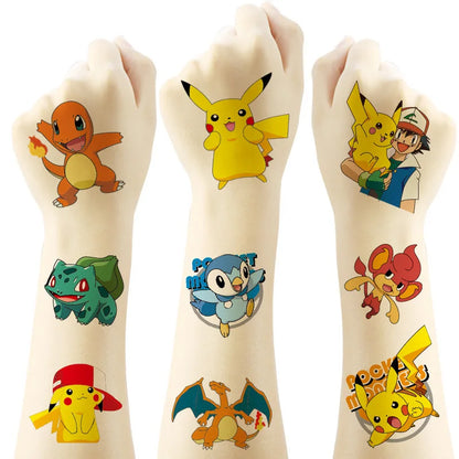 Tatouages autocollants Pokémon pour enfants - 20 pièces