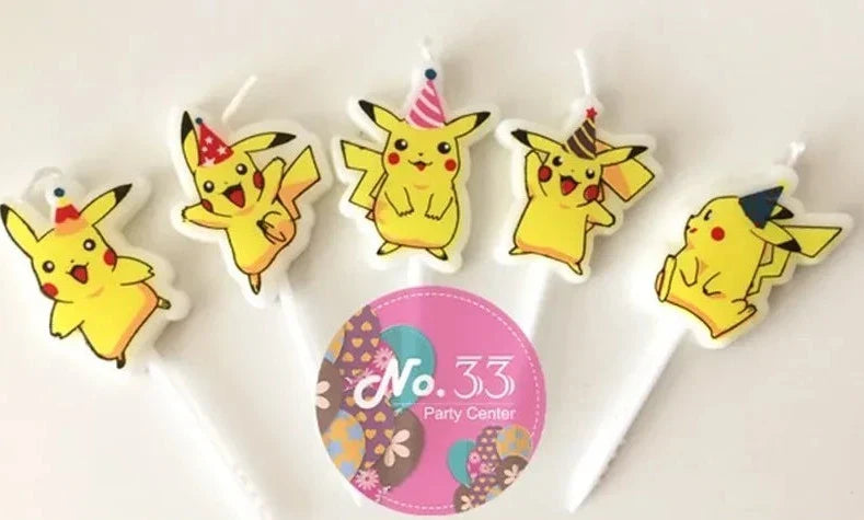 Bougies Pikachu – Set de 5 pour Anniversaire