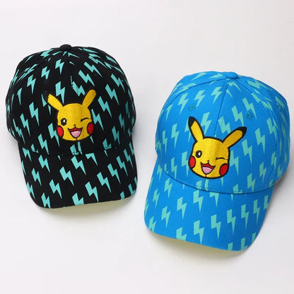 Casquette de baseball Pikachu pour enfants - Bleu, Jaune ou Noir