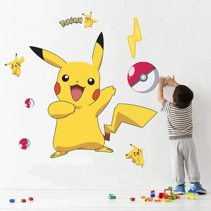 Sticker Mural Pikachu - Décoration Créative pour Fans de Pokémon