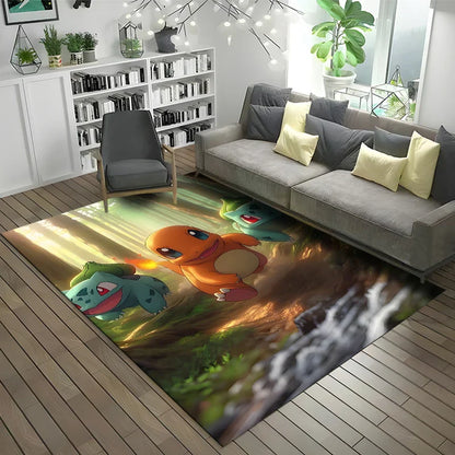 Tapis Aventure Pokémon avec Glurak, Bisasam et Turtok