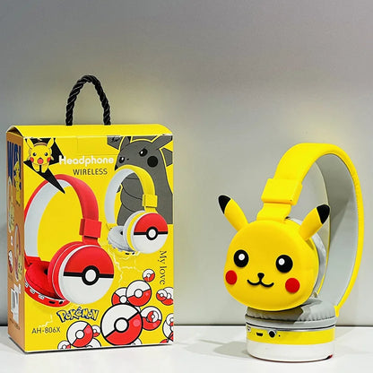 Casque Bluetooth 3D Pikachu pour Enfants - Jaune ou Rouge