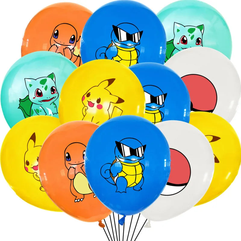 Ballons Colorés Pokémon pour Anniversaire (12 ou 24 pièces)