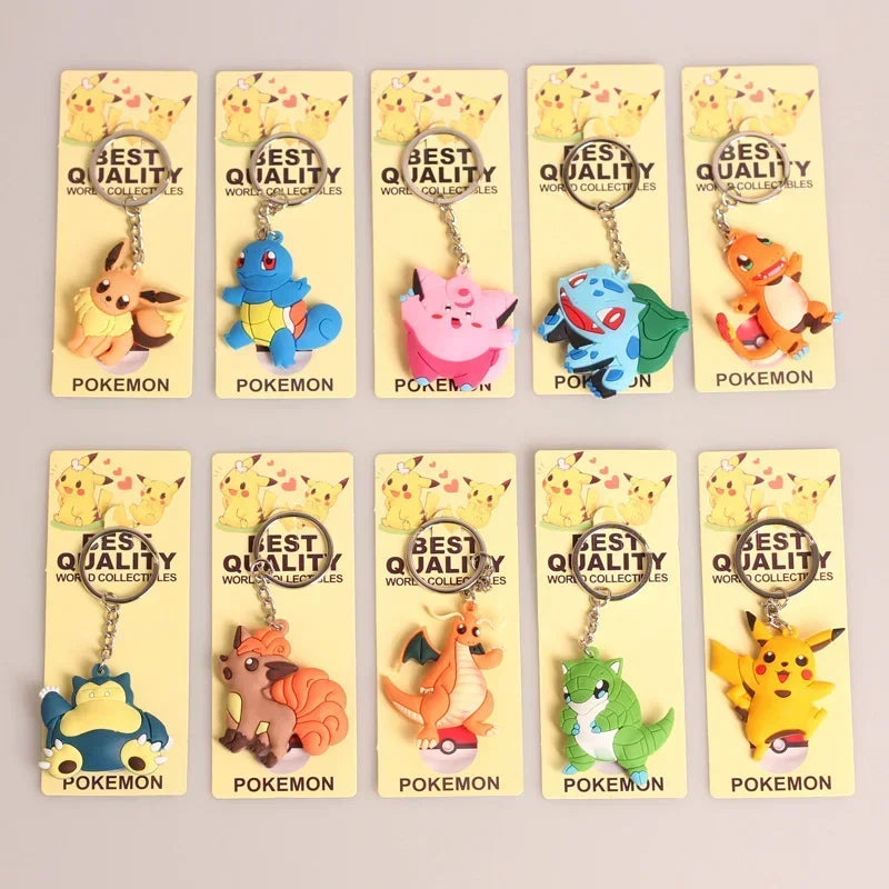 Ensemble de 10 porte-clés Pokémon colorés et durables