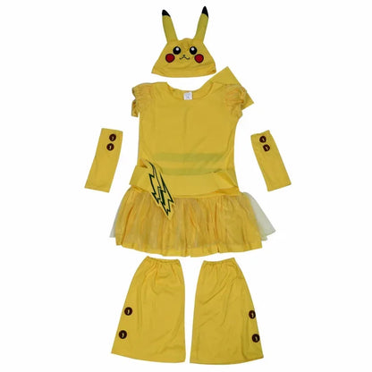 Süßes Pikachu Kleid für Kinder - Kostüm Cosplay Karneval Fasching