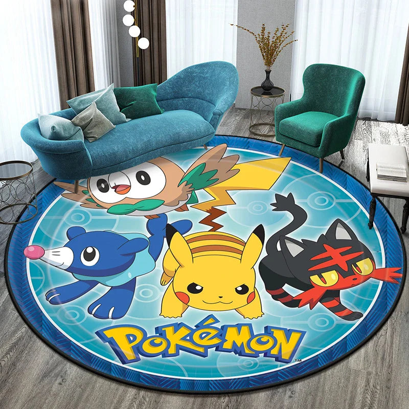 Tapis Rond Pokémon – Designs Évoli, Aquana et Pokeball