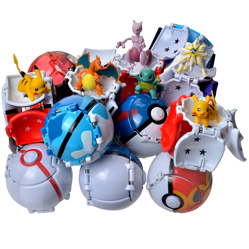 Figurines Pokémon avec Pokéball - Choix de Motifs Variés