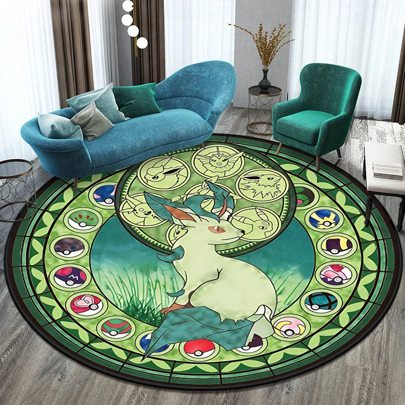 Tapis Rond Pokémon – Designs Évoli, Aquana et Pokeball