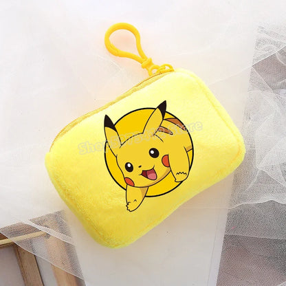 Portefeuille en peluche Pokémon pour enfants avec clip sécurisé