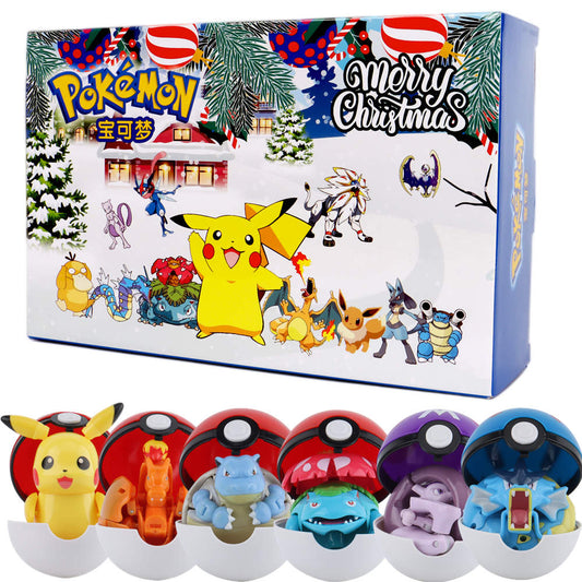 Set de Noël Pokémon : 6 Pokéballs avec Figurines de 10-18 cm