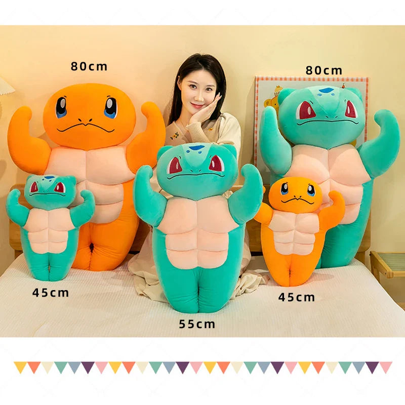 Peluches Pokémon Musclées - Enton, Bisasam ou Glumanda