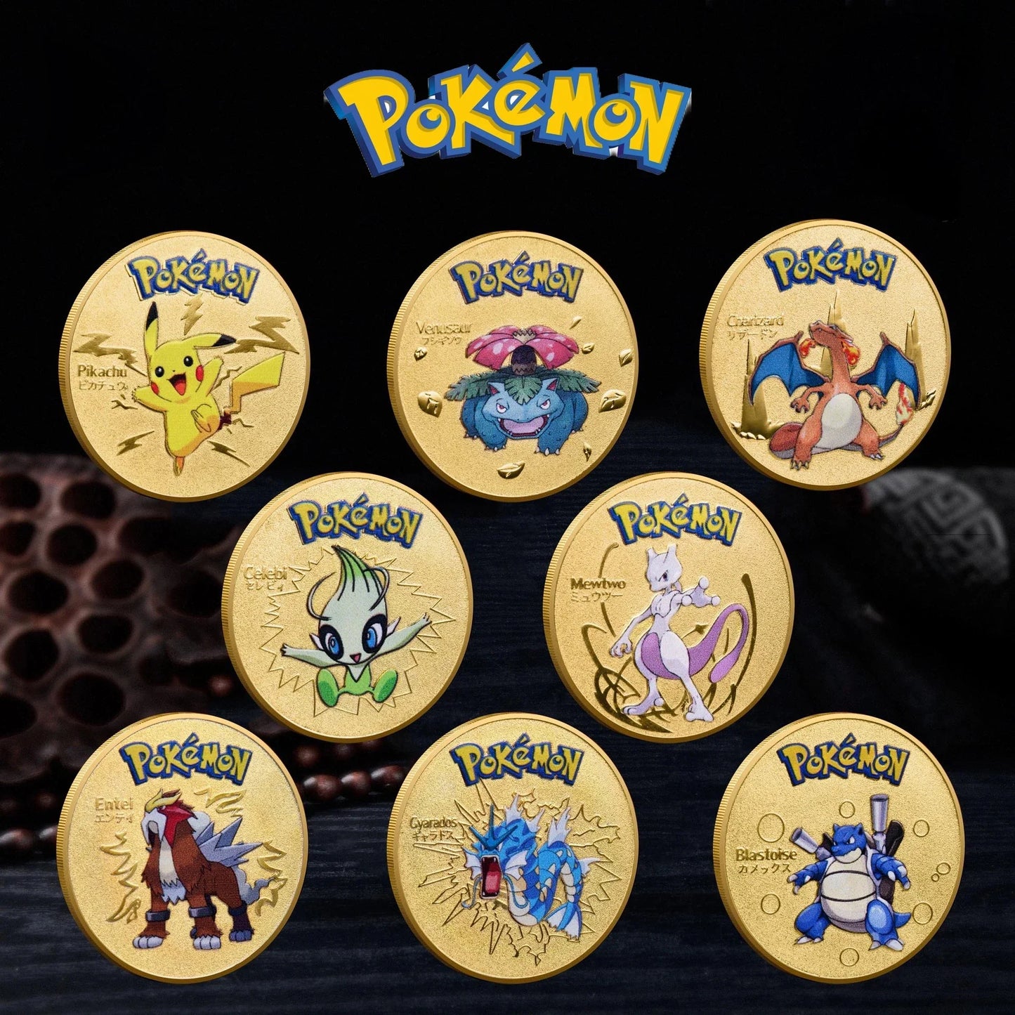 Ensemble Exclusif de 8 Münzen Pokémon pour Collectionneurs