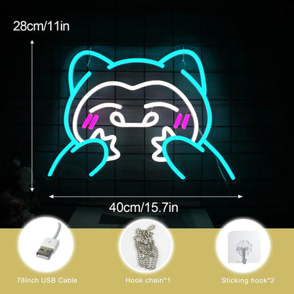 Snorlax Relaxo LED Neon Wandlampe Pokemon Wand Deko