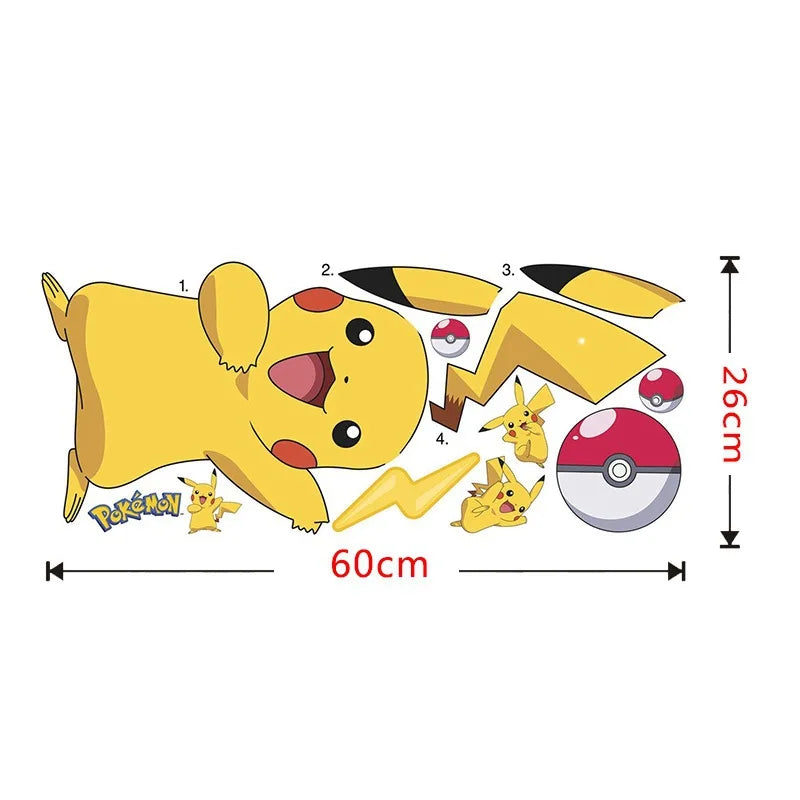 Sticker Mural Pikachu - Décoration Créative pour Fans de Pokémon