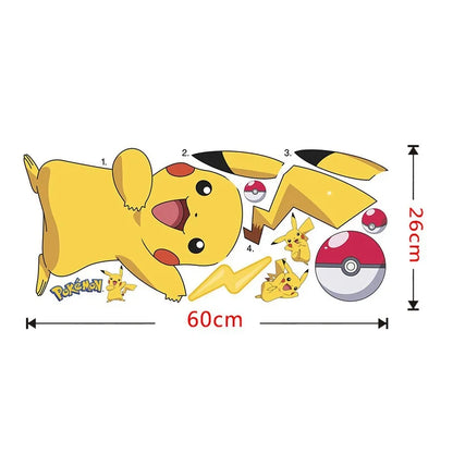 Sticker Mural Pikachu - Décoration Créative pour Fans de Pokémon