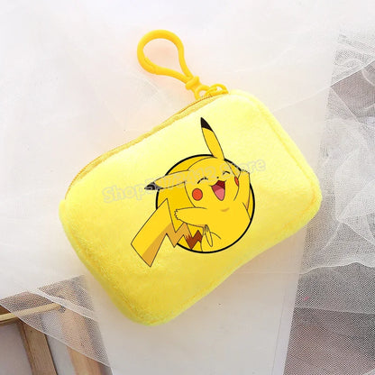 Portefeuille en peluche Pokémon pour enfants avec clip sécurisé