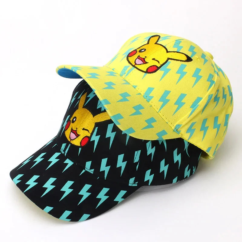 Casquette de baseball Pikachu pour enfants - Bleu, Jaune ou Noir