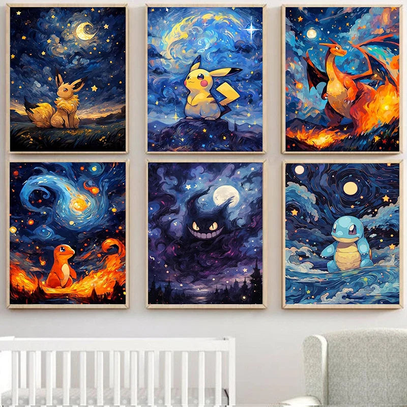 Affiches en toile Pokémon étoiles - Magie et fantaisie pour vos murs