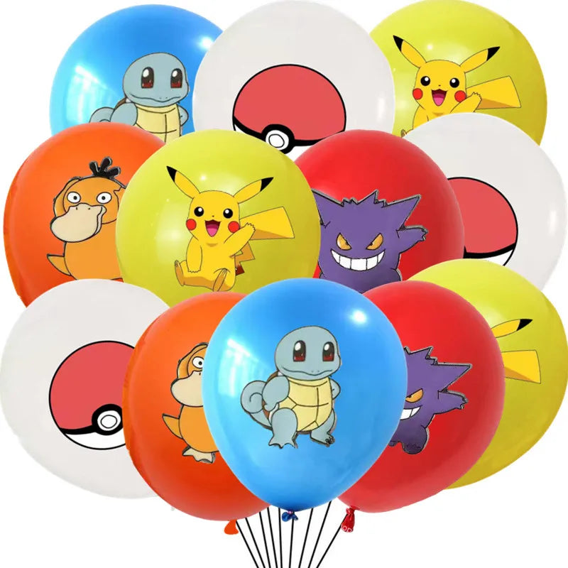 Ballons Colorés Pokémon pour Anniversaire (12 ou 24 pièces)