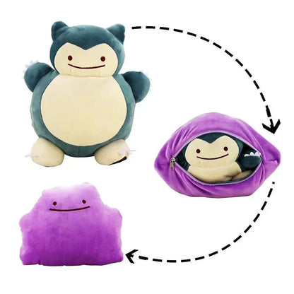 Ditto Flip 2en1 Plüsch Pokémon - Transformez votre jeu !