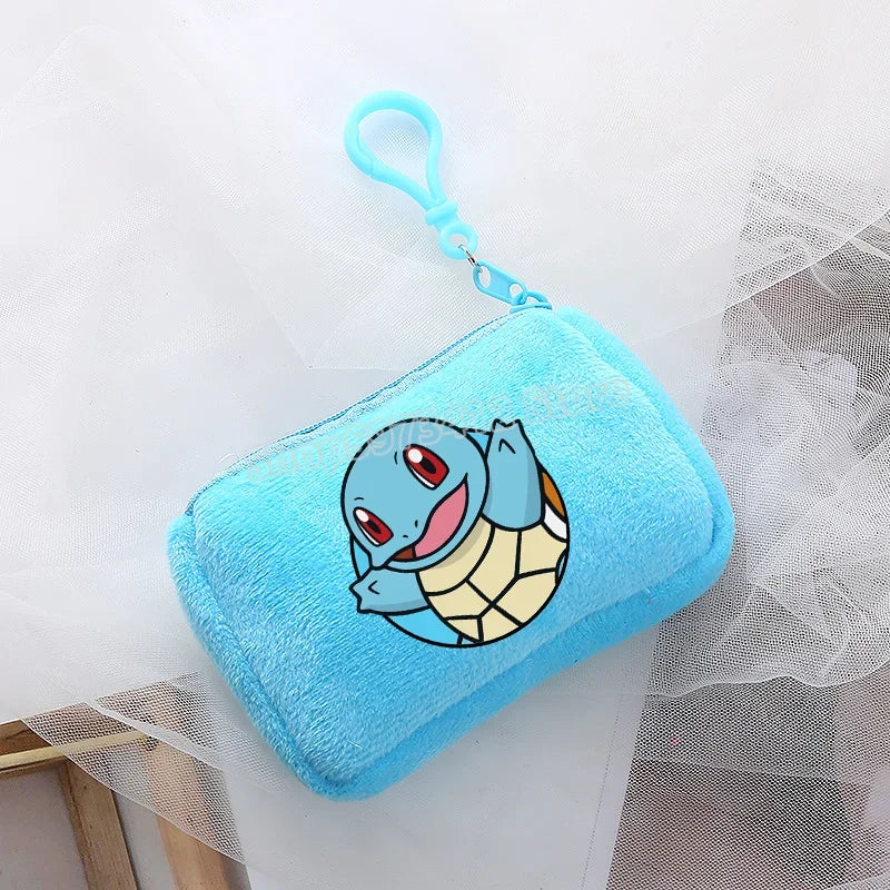 Portefeuille en peluche Pokémon pour enfants avec clip sécurisé