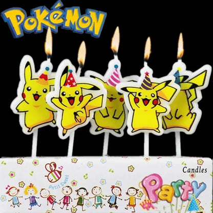 Bougies Pikachu – Set de 5 pour Anniversaire