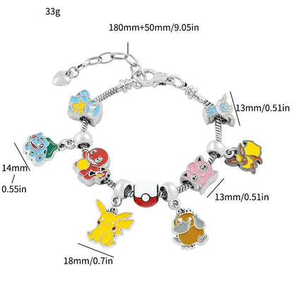 Bracelet Charmant Pokémon Anime avec Pendentifs Kawai