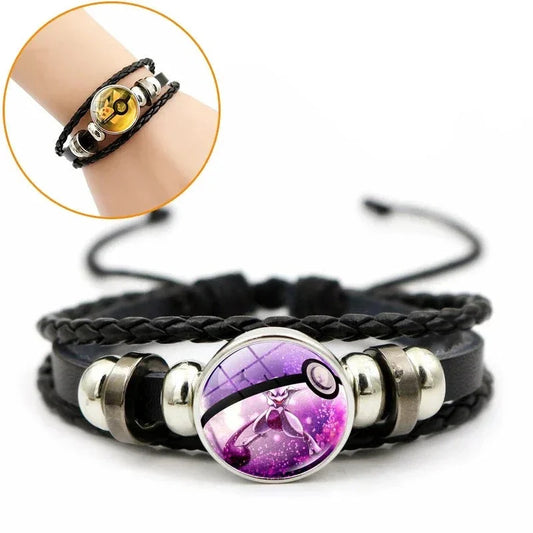 Bracelet Élégant Pokémon avec Motifs Mewtwo et Évoli